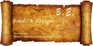 Babák Ellina névjegykártya